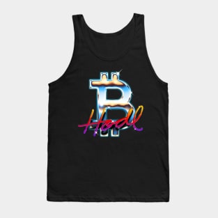 Bitcoin Logo 80's Rainbow Horizon HODL BTC Crypto Bitcoin Tank Top